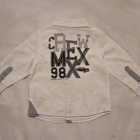 NWT - Vintage Mexx Baby Button-down Collared Shirt - White w/Black details - Picture 5 of 10